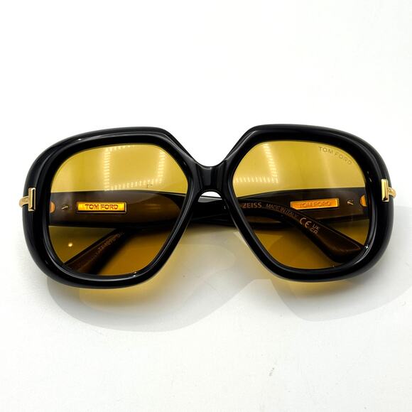 Tom Ford Sunglasses Icon Collection TF1278 01E Black Geometric Frame Brown Lens main image 11